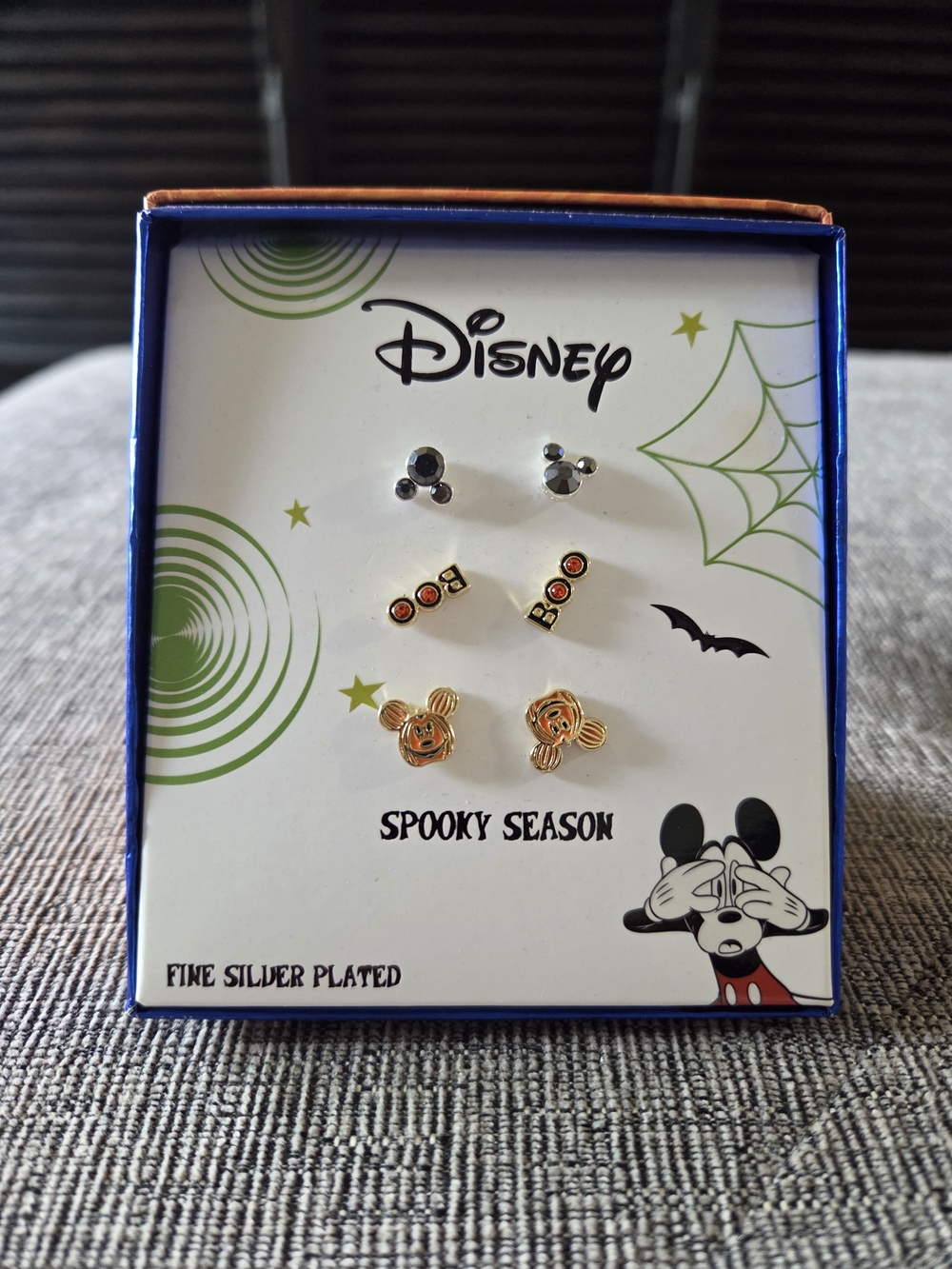 Disney Mickey Halloween Spooky Season Earring Set - Fine Silver Plated